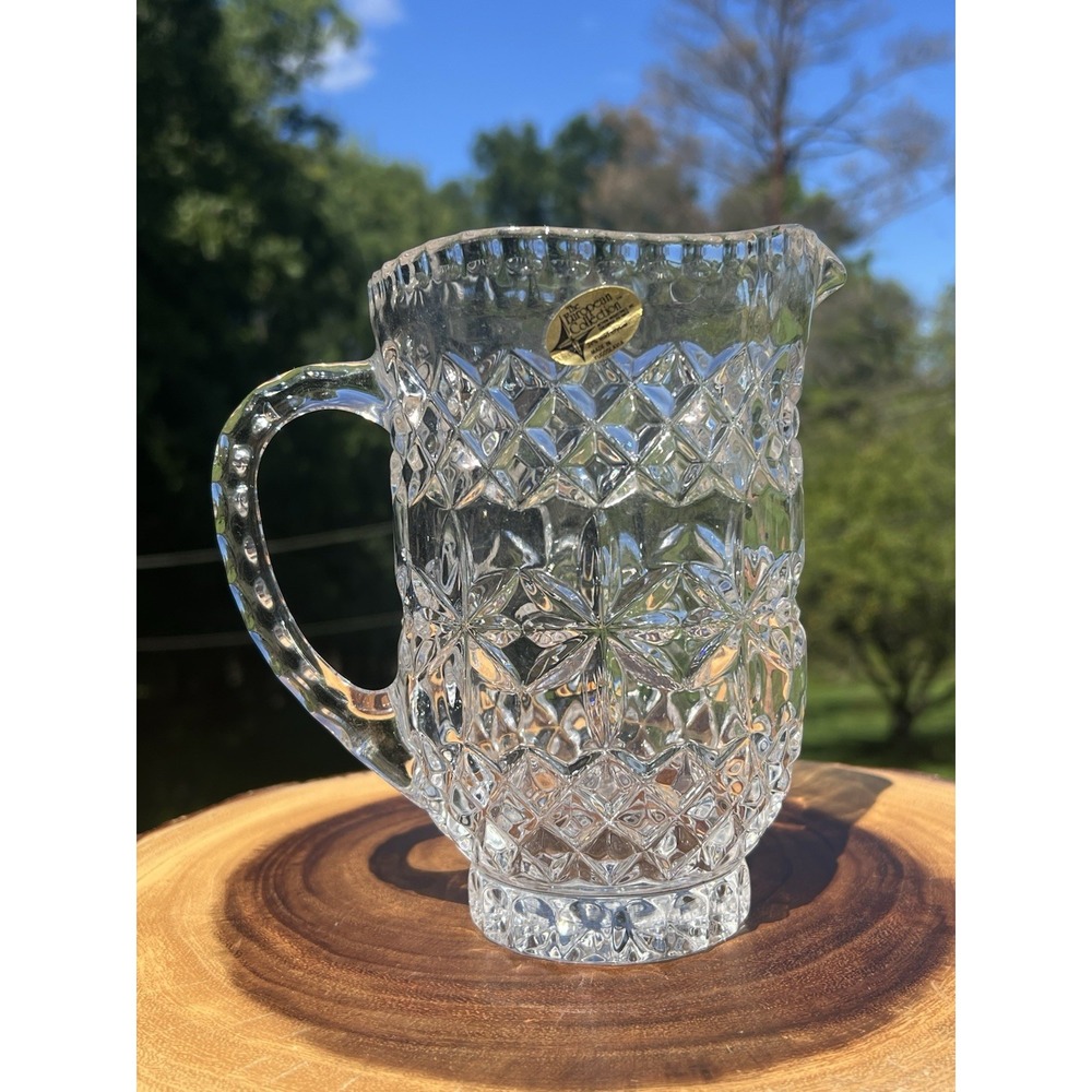 Vintage 1987 Shamrock 24% Lead Crystal Pitcher Yugoslavia European Collection